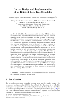 On the Design and Implementation of an Efficient Lock-Free Scheduler