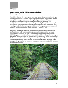 Appendix D: Open Space and Trail Recommendations