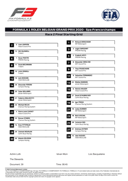 3 5 7 9 2 6 Formula 1 Rolex Belgian Grand Prix 2020