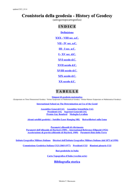 Cronistoria Della Geodesia - History of Geodesy (Astrogeotopocartografica)