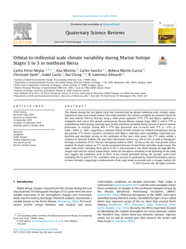 Orbital-To-Millennial Scale Climate Variability During Marine Isotope Stages 5 to 3 in Northeast Iberia