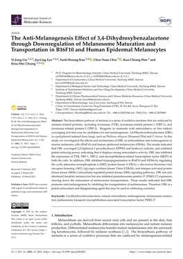 The Anti-Melanogenesis Effect of 3,4-Dihydroxybenzalacetone