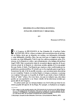 5. Brujería En La Provincia De Huesca: Zona Del Somontano Y Ribagorza, Por Herminio Lafoz