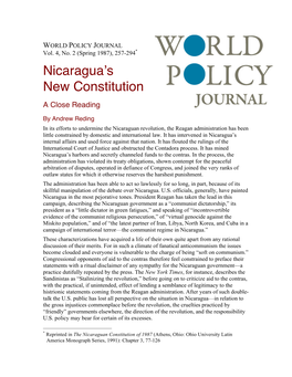Nicaragua's New Constitution