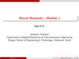 Neural Networks - Module 1