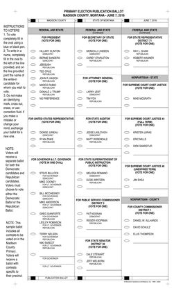 This Sample Ballot Includes All Contests to Be