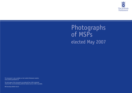 Photographs of Msps Elected May 2007