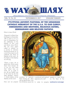Pylypivka (Advent) Pastoral of the Ukrainian Catholic Hierarchy of the U.S.A