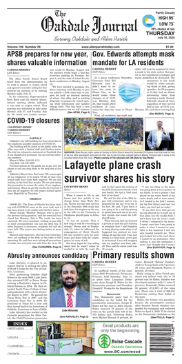 Lafayette Plane Crash Survivor Shares His Story
