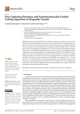 Prey Capturing Dynamics and Nanomechanically Graded Cutting Apparatus of Dragonﬂy Nymph