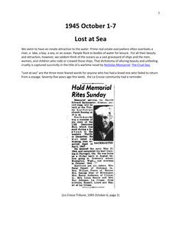 1945 October 1-7 Lost At