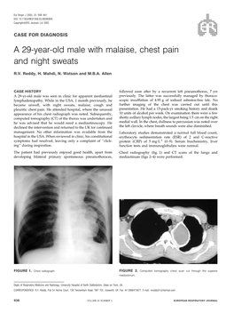 A 29-Year-Old Male with Malaise, Chest Pain and Night Sweats