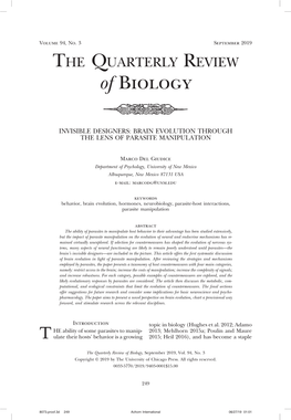 Brain Evolution Through the Lens of Parasite Manipulation