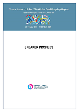 Speaker Profiles