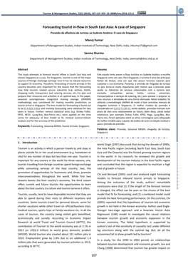 A Case of Singapore Previsão Da Afluência De Turistas Ao Sudeste Asiático: O Caso De Singapura