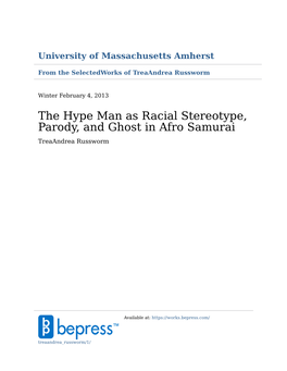 The Hype Man As Racial Stereotype, Parody, and Ghost in Afro Samurai Treaandrea Russworm