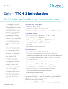 Spirent TTCN-3 Introduction