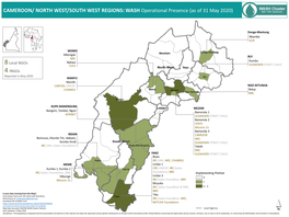 CAMEROON/ NORTH WEST/SOUTH WEST REGIONS: WASH Operational Presence (As of 31 May 2020)