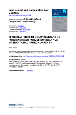 International and Comparative Law Quarterly IS THERE a RIGHT TO