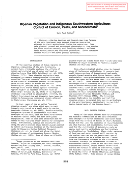 Riparian Ecosystems and Their Management: Reconciling Conflicting Uses