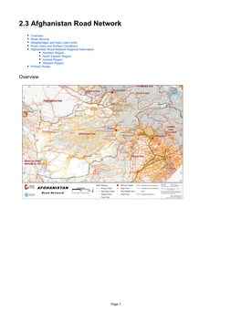 2.3 Afghanistan Road Network