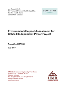 Environmental Impact Assessment for Sohar-II Independent Power Project