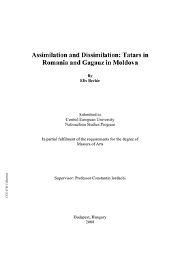 Assimilation and Dissimilation: Tatars in Romania and Gagauz in Moldova