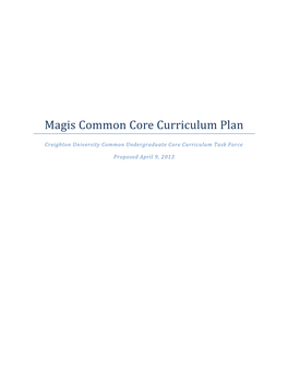 Magis Common Core Curriculum Plan