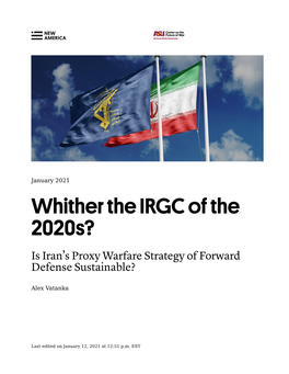 Whither the IRGC of the 2020S?