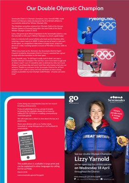 Lizzy Yarnold MBE, Made History in February When She Became the First British Athlete to Successfully Defend Her Winter Olympic Title