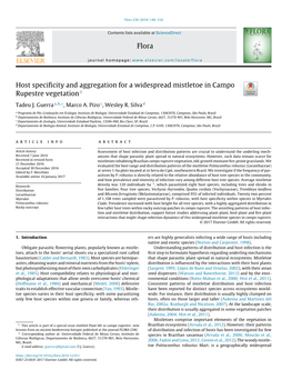 Host Specificity and Aggregation for a Widespread Mistletoe in Campo