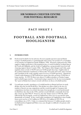 Football and Football Hooliganism