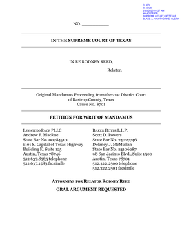 February 2020 Rodney Reed Writ of Mandamus