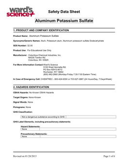 Aluminum Potassium Sulfate