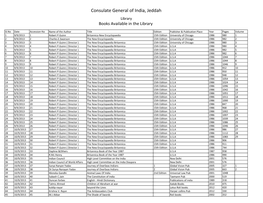 Consulate General of India, Jeddah Library Books Available in the Library