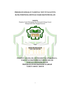 Program Gerakan Nasional Non Tunai (Gnnt) Bank Indonesia Ditinjau Dari Ekonomi Islam