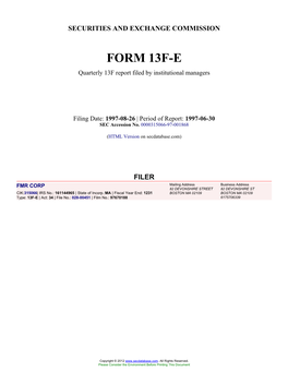 Form: 13F-E, Filing Date: 08/26/1997