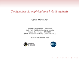 Semiempirical, Empirical and Hybrid Methods