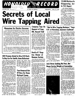 Secrets of Local Wire Tapping Aired