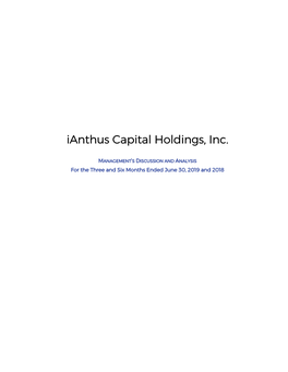 Ianthus Capital Holdings, Inc