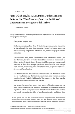 “Yan, Of, Ef, Viç, İç, İs, Dis, Pulos …”: the Surname Reform, the “Non-Muslims,” and the Politics of Uncertainty in Post-Genocidal Turkey