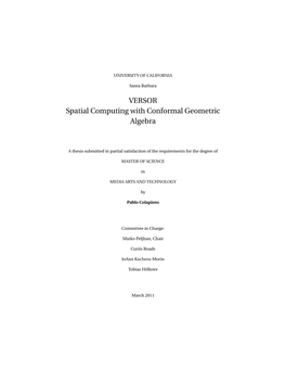 VERSOR Spatial Computing with Conformal Geometric Algebra