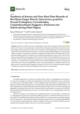 Synthesis of Known and New Host Plant Records of the Fijian