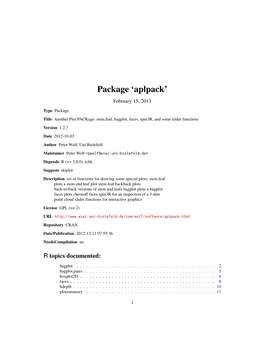 Package 'Aplpack'