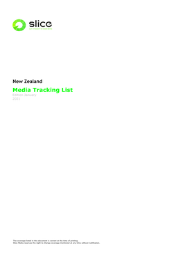 New Zealand Media Tracking List Edition January 2021