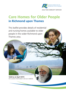 Care Homes for Older People in Richmond Upon Thames