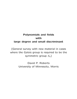 Generic Polynomials with Small Discriminant