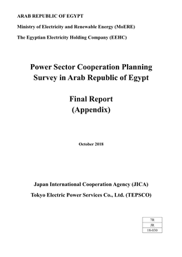 Power Sector Cooperation Planning Survey in Arab Republic of Egypt