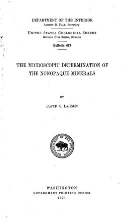 The Microscopic Determination of the Nonopaque Minerals