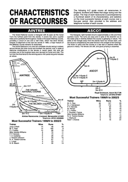 Characteristics of Racecourses